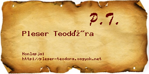 Pleser Teodóra névjegykártya